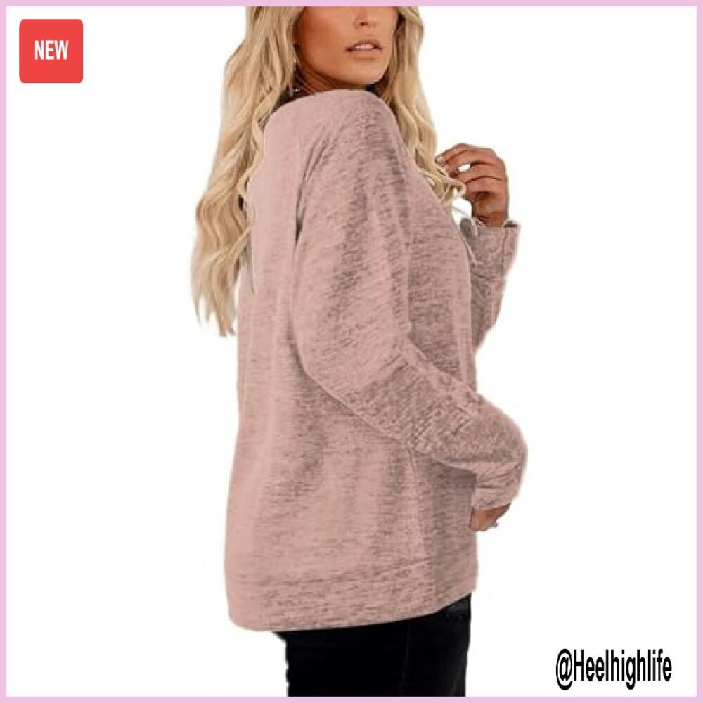 Plus Size Long Sleeve Crewneck Sweatshirt Tunic XL-4XL Soft Casual - Picture 4 of 8